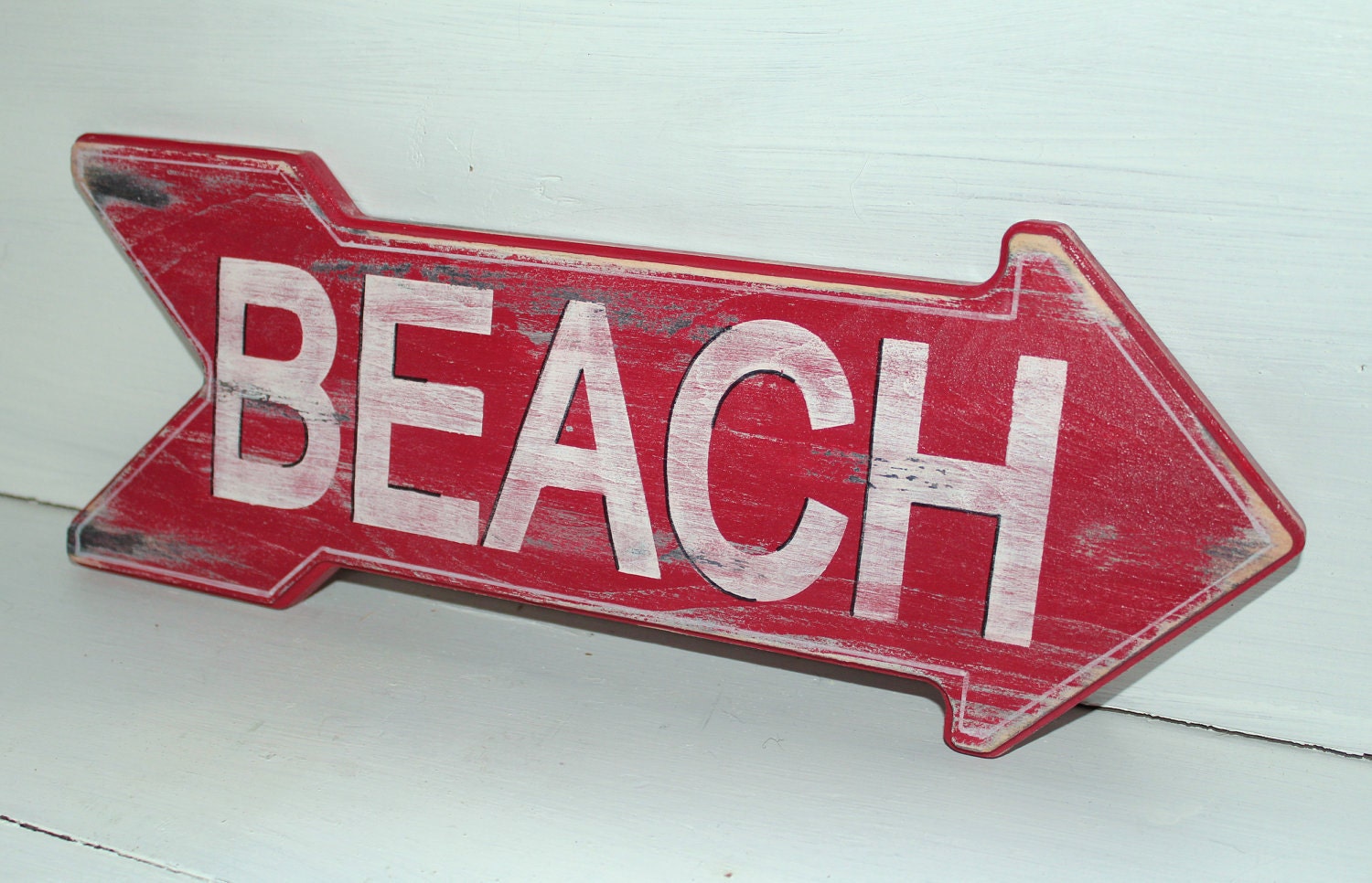 Beach Sign Nautical Coastal Decor Distressed Shabby Chic Nursery Decor Custom Colors Available