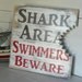 Beach Shark Bite Sign Nautical Nursery Or Coastal Decor