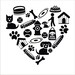 Love my dog vinyl wall decal Heart shaped