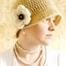 Crochet Flapper Hat with Flower - INSTANT DOWNLOAD - Crochet Pattern PDF