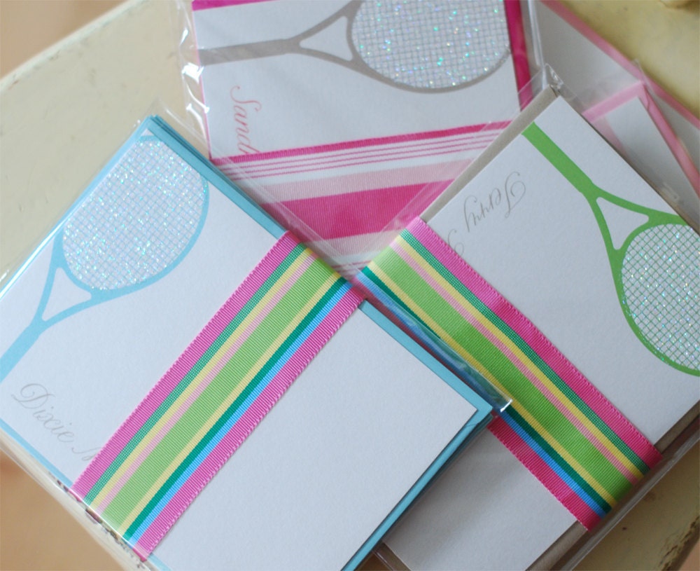 Tennis Note Cards, Personalized