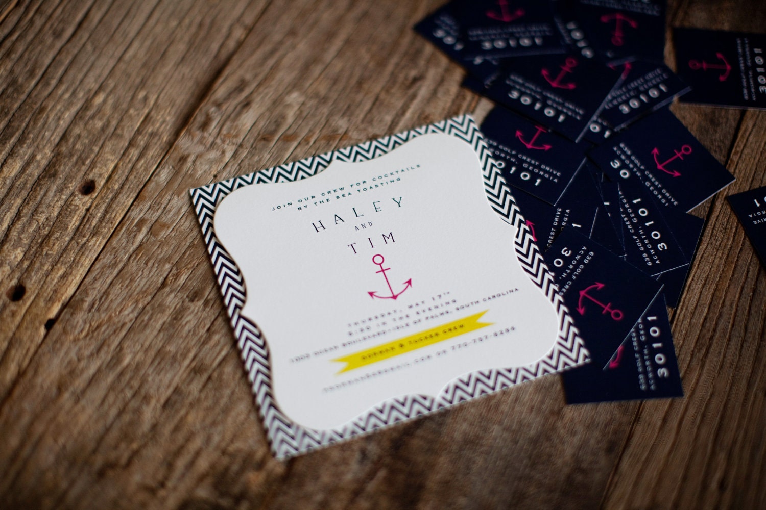 Nautical Die Cut Couple's Shower Invitation