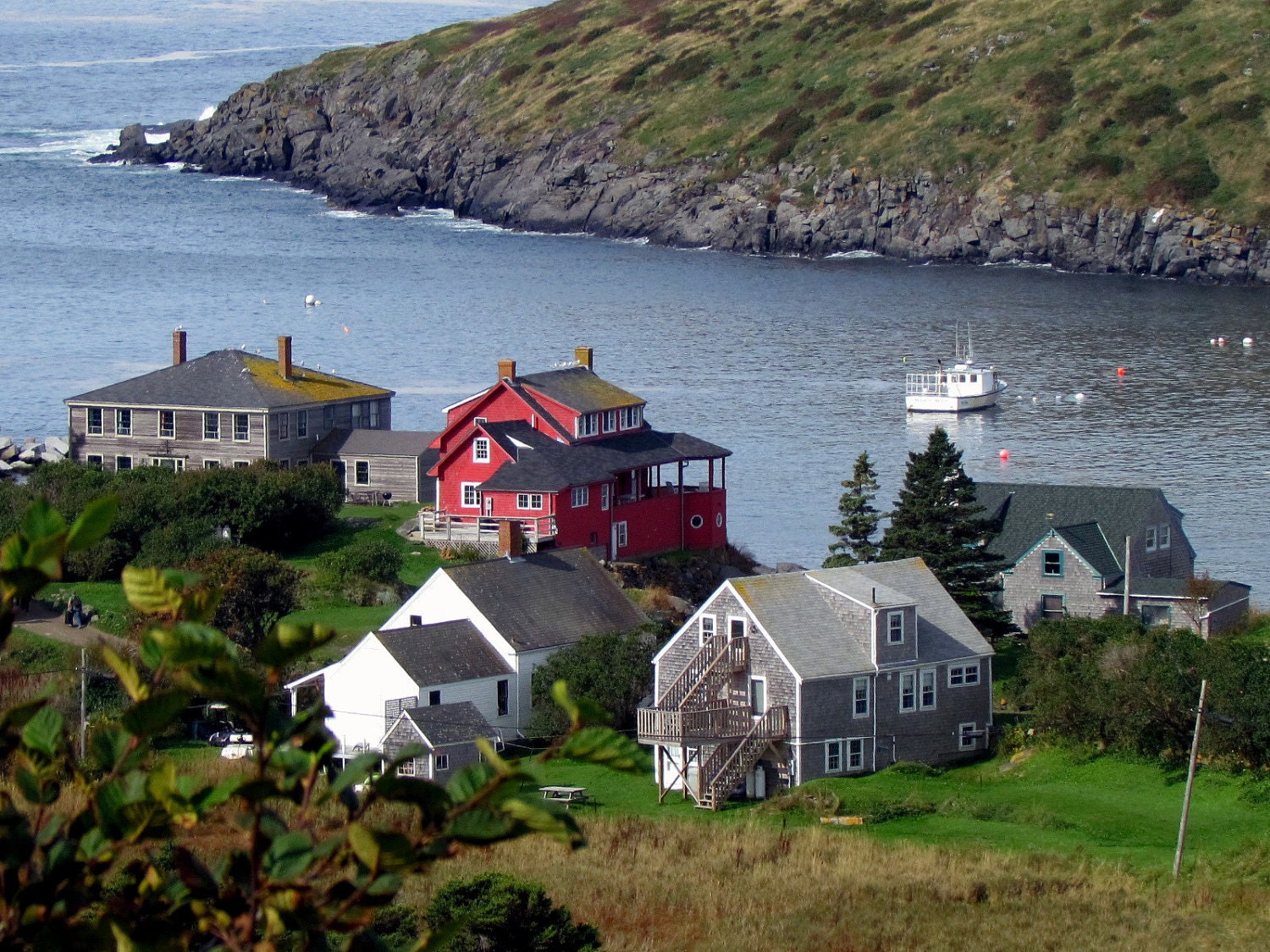 Famous Red House on Monhegan Island Maine by naturescapeprints