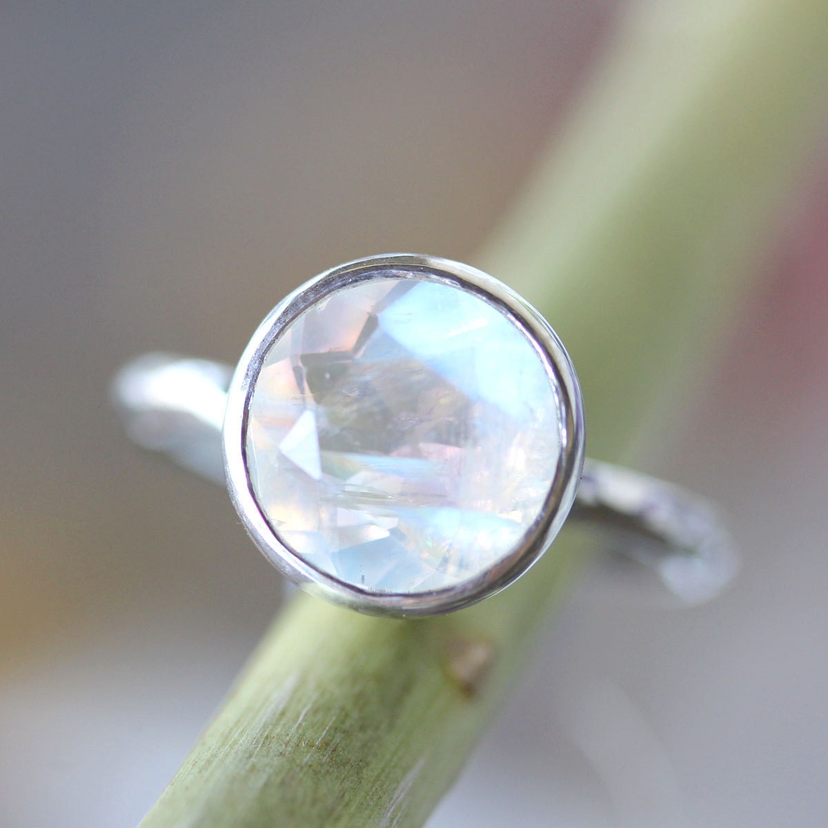 Rainbow Moonstone Ring In Nickel Free Sterling Silver - Made to Order