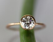 6mm Moissanite Engagement Ring In 14K Rose Gold - Made To Order