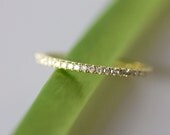 Micro Pave White Diamond Eternity Band in 14K Gold (size 3.5 - 7) - Made To Order