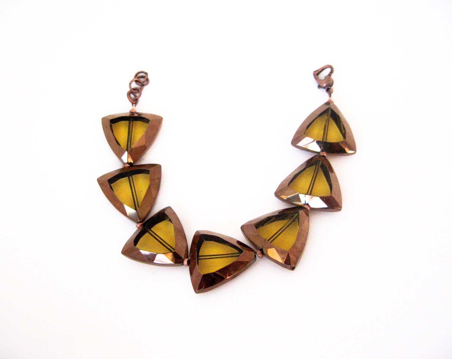 Copper and Topaz Triangle Window Bracelet