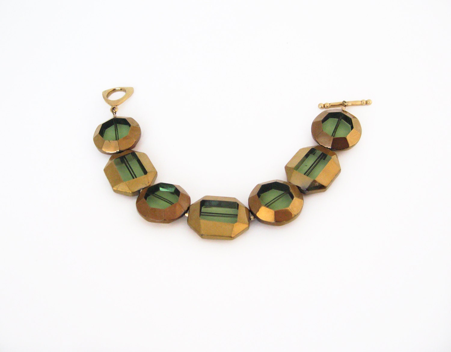 Green Geometric Bracelet Glass Window Beads
