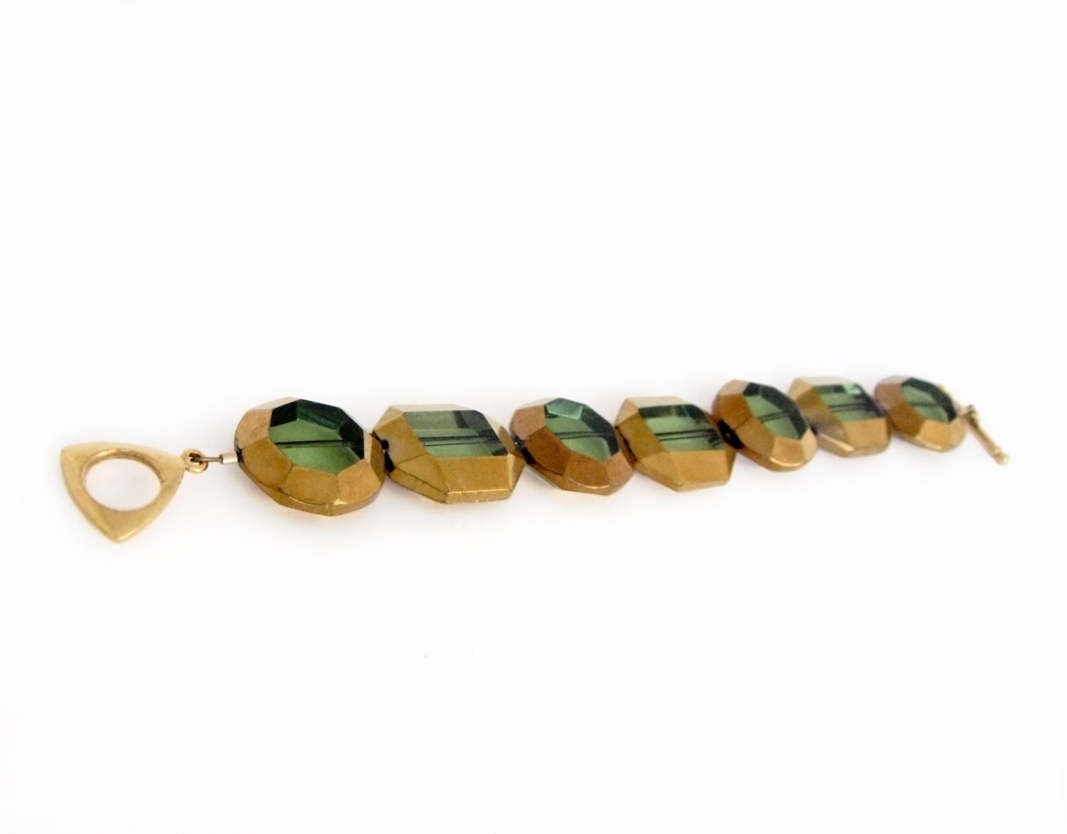 Green Geometric Bracelet Glass Window Beads