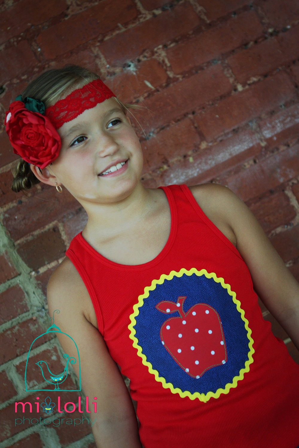 A is for Apple Tank or Tee - sizes newborn - Girls 8