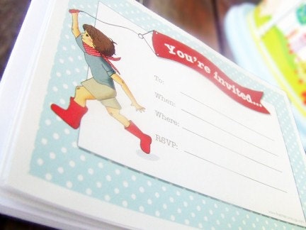 Archie and His Kite - Party Invitations...