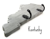 Kentucky - wood wall hook Slate Gray Industrial - OldNewAgain