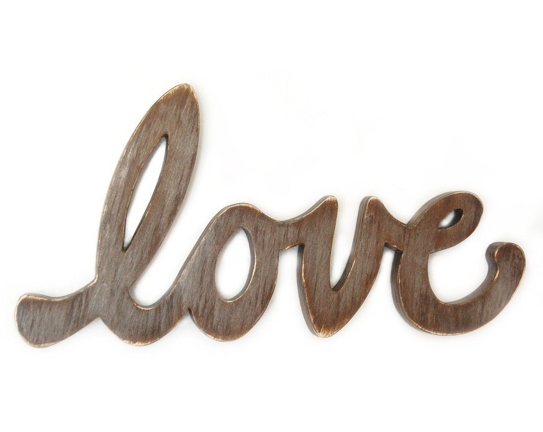 Love Sign wedding decor - engagement prop - photo prop - word sign metallic taupe