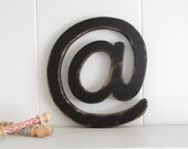 Geekery AT sign wood wall typography Geek Black