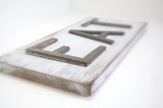 Eat sign vintage style wood sign cast iron sign shabby chic cottage decor