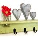 VASE wood wall hook shelf SPRING GREEN