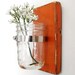 primitive wall decor mason jar vase wood single vase - Poppy Orange