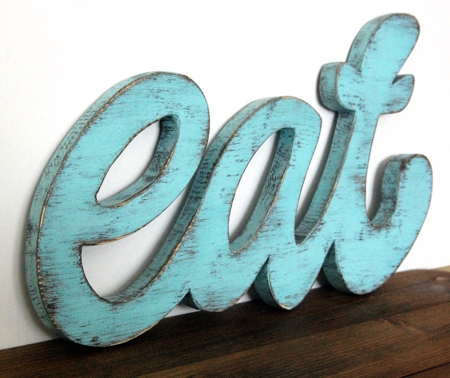 EAT Wood Retro Kitchen or Restaurant Sign by OldNewAgain on Etsy