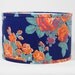 Russian Floral Lampshade - Orange Roses on Blue - 11 x 9