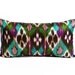 SALE - 50% OFF - Vinatge Ikat Pillow - 1980's Diamonds With Golden Threads - 10 x 16