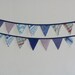 Bunting, Fabric Bunting, Penant Banner, Baby Shower Decorations, Vintage Fabrics, Baby Blues, Handmade by Knotted Nest