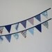 Bunting, Fabric Bunting, Penant Banner, Baby Shower Decorations, Vintage Fabrics, Baby Blues, Handmade by Knotted Nest