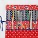 Knitting Needle Roll, Knitting Needle Organizer, Knitting Needle Case, Retro Red by Knotted Nest on Etsy