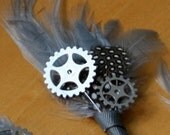 Gray and Silver 'Tinman' Gear and Sprocket Boutonniere