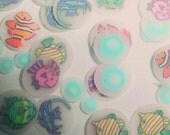 20 SLICES Fish and Bubble Set fimo nail art