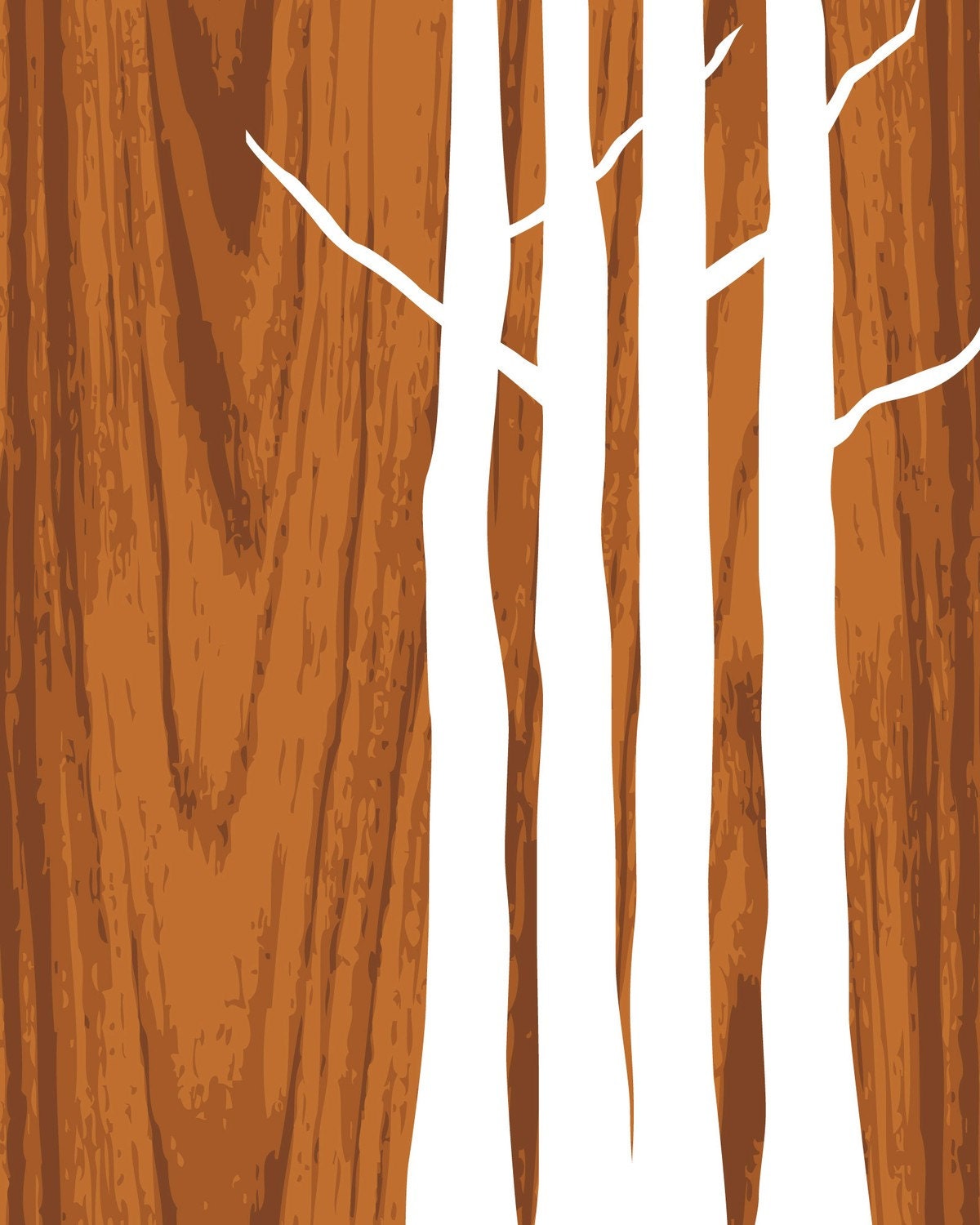 Faux Bois Wood Grain Forest - Art Print