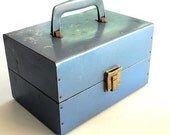 Vintage Blue Metal Box