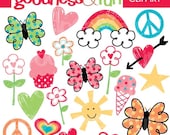 Buy 2 Sets, Get 2 Sets FREE - Digital Clipart - Happy Doodles