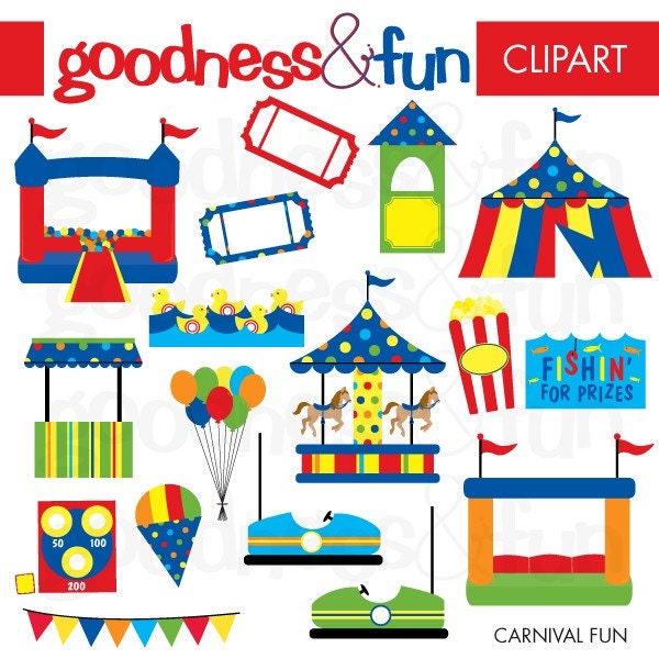 Buy 2 Sets, Get 2 Sets FREE - Digital Clipart - Carnival Fun