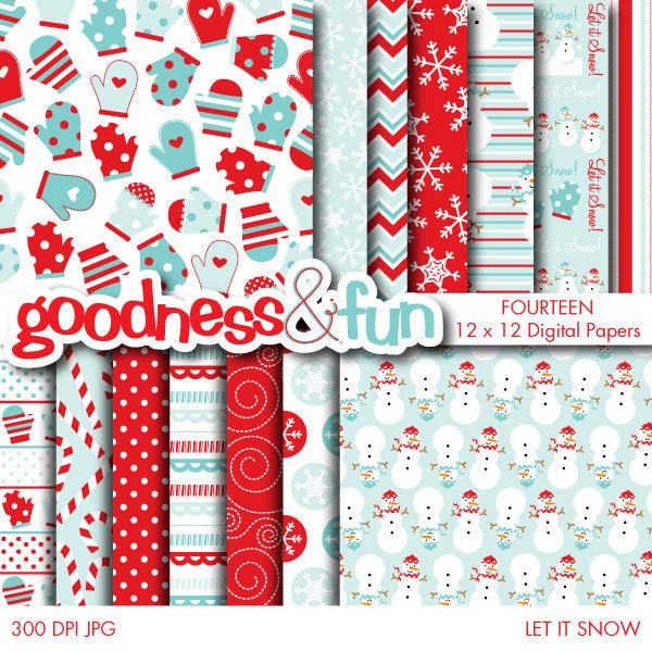 Buy 2 Sets, Get 2 Sets FREE - Digital Paper Pack - Let It Snow Papers