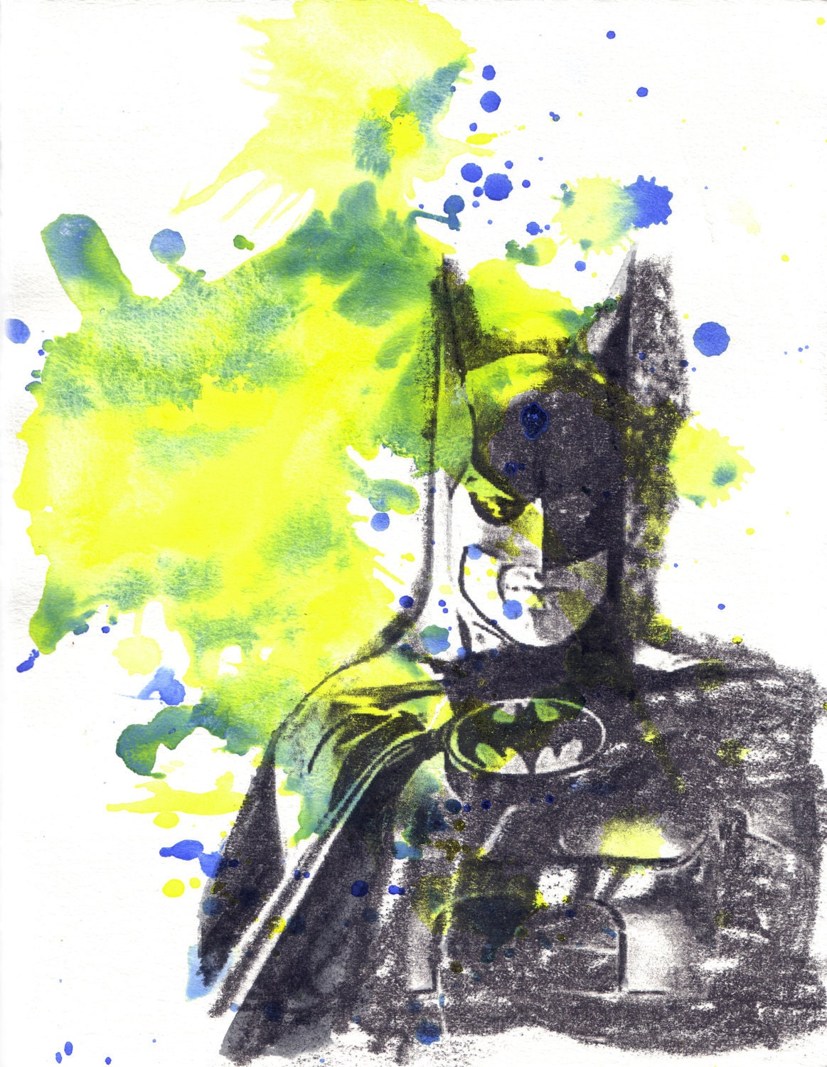 Batman Watercolor Painting - Original Watercolor Painting