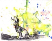 Jackalope Art Print From Original Watercolor Painting - 8 x 10 in. Print Great Kids Room Wall Art Buy 2 and receive a 3rd Print Free