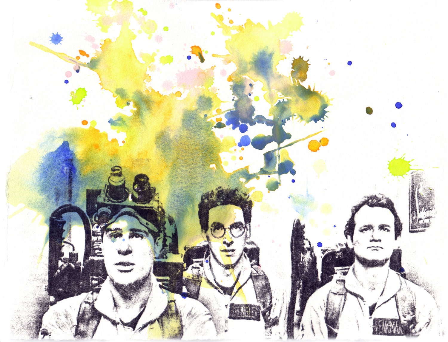 Ghostbuster Art Print From Original Watercolor Painting - 13 x 19 in. Art Movie Poster Print