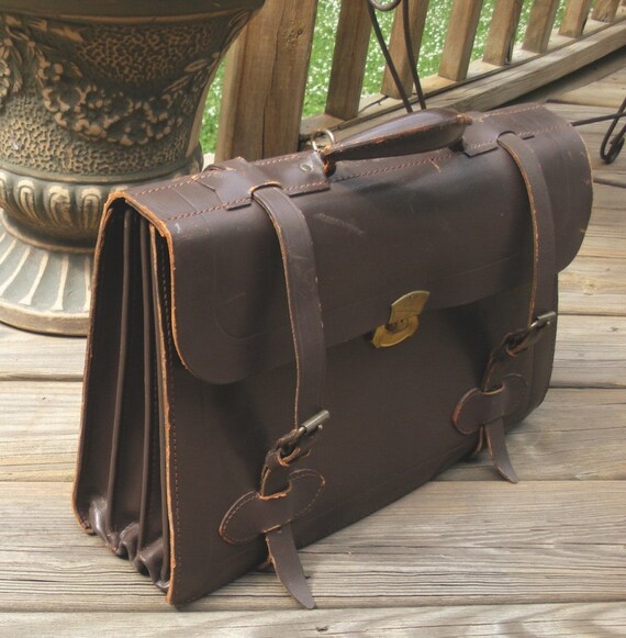 vintage brown briefcase