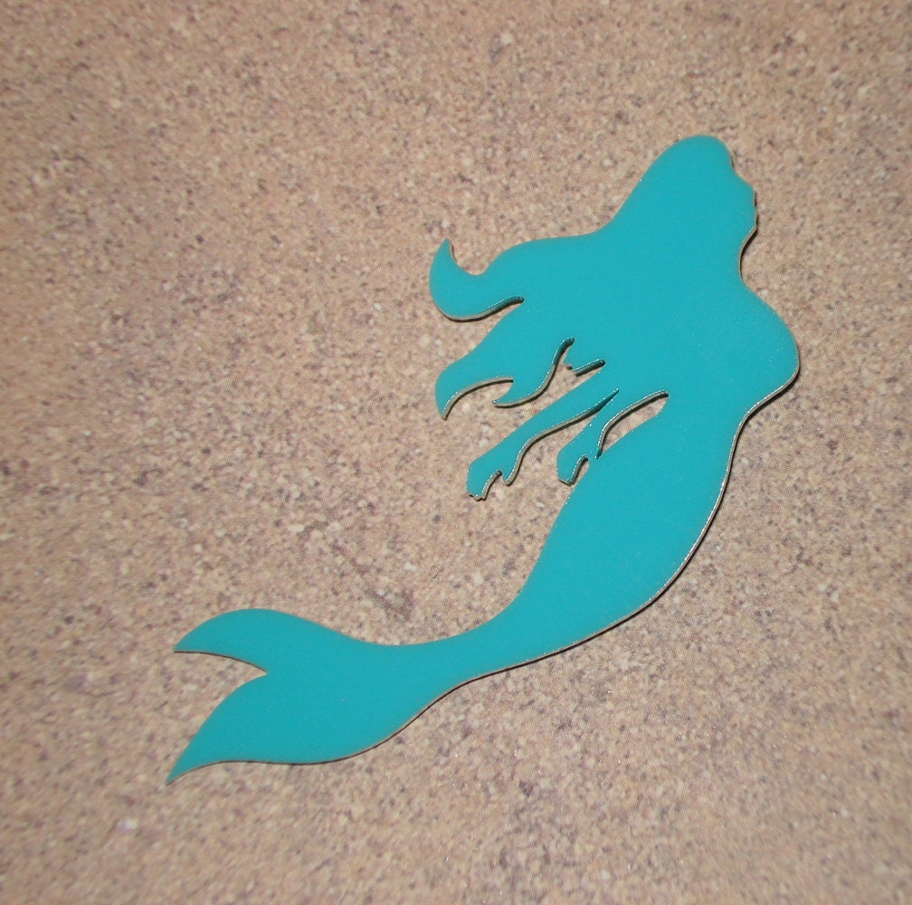 Mermaid Pin, Acrylic Brooch in Turquoise Blue