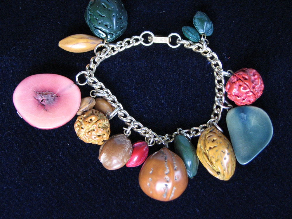 Vintage Seed Pod Charm Bracelet