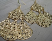 Cha Cha Gold (handmade filgree statement earrings)