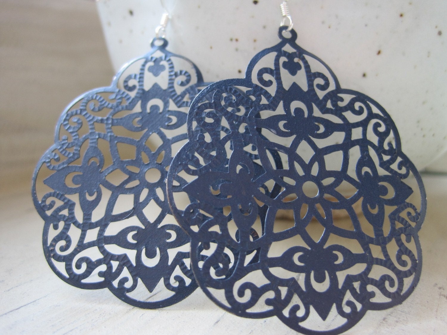 Blackberry Luxe (handmade filigree statement earrings)