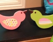 Bird Curtain Hold Backs Set of Wooden Birdie Curtain Hold Backs