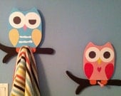 Owl Towel racks matches Saturday Knight Owl Bathroom Collection set of two towel racks