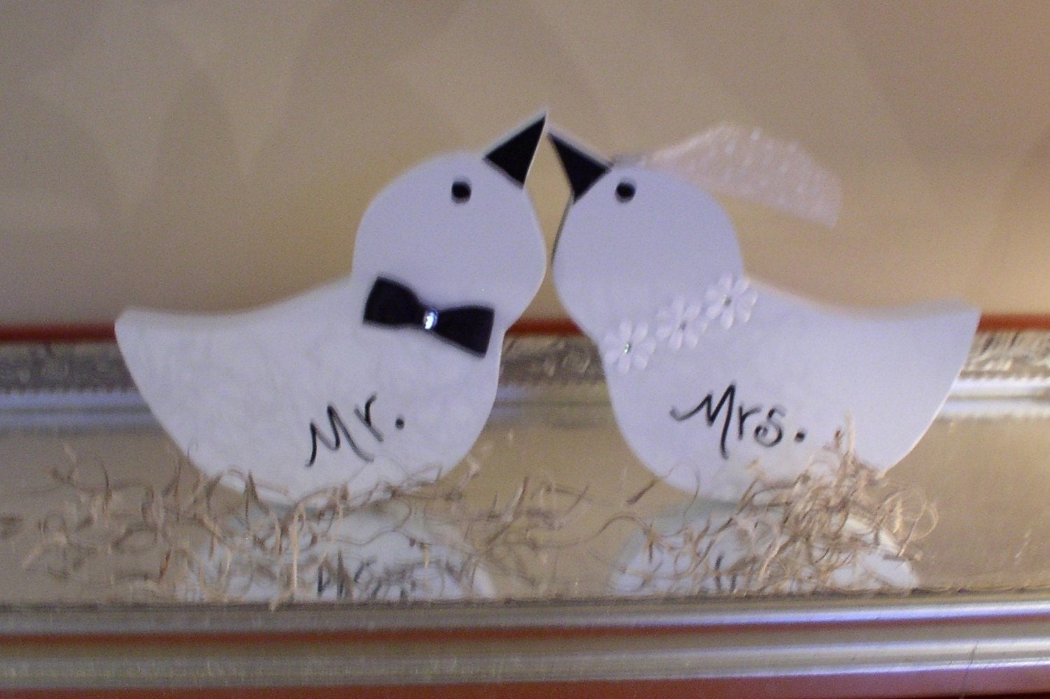 Items similar to Love Birds Cake Topper Wooden Mr. and Mrs ...