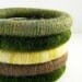 Set of 5 Wool Wrapped Stacking Bangles (1903-01)   FREE SHIPPING