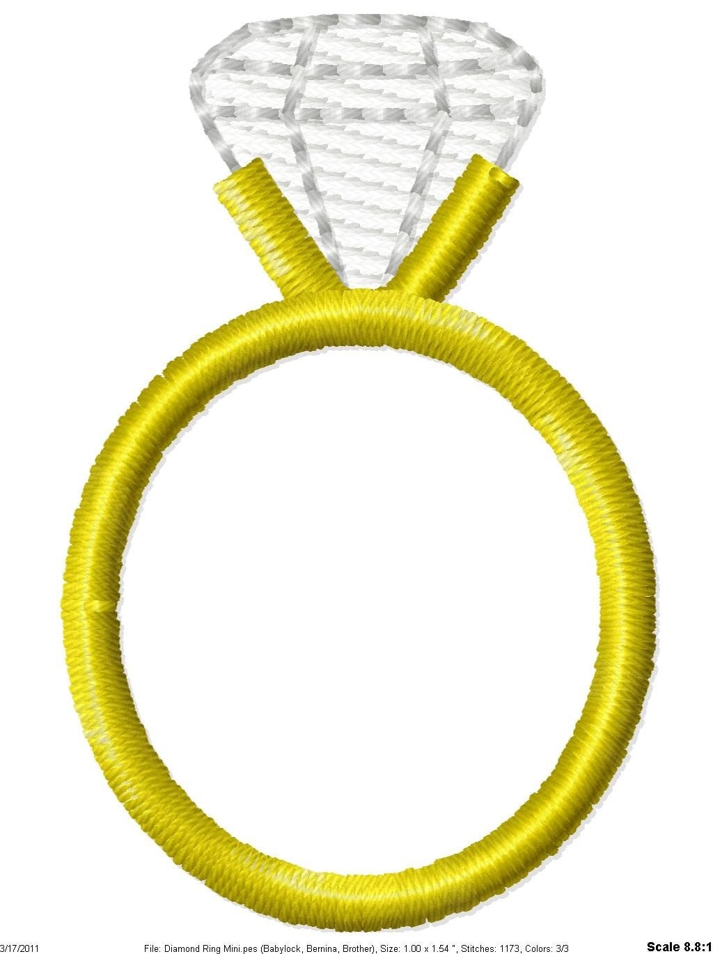 Diamond Ring Machine Embroidery Design by SimplySweetEmbroider