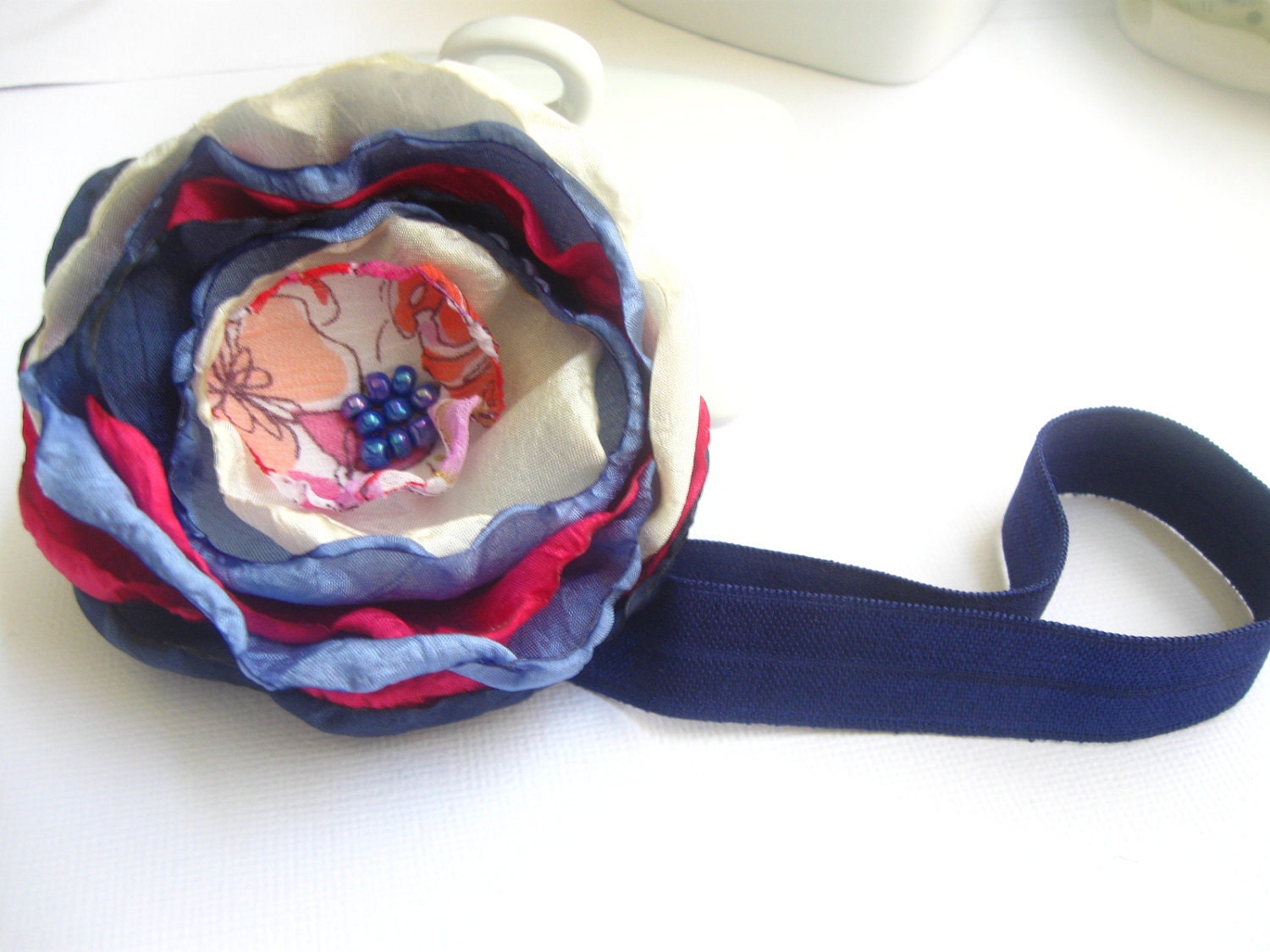 Multi color flower stretch headband