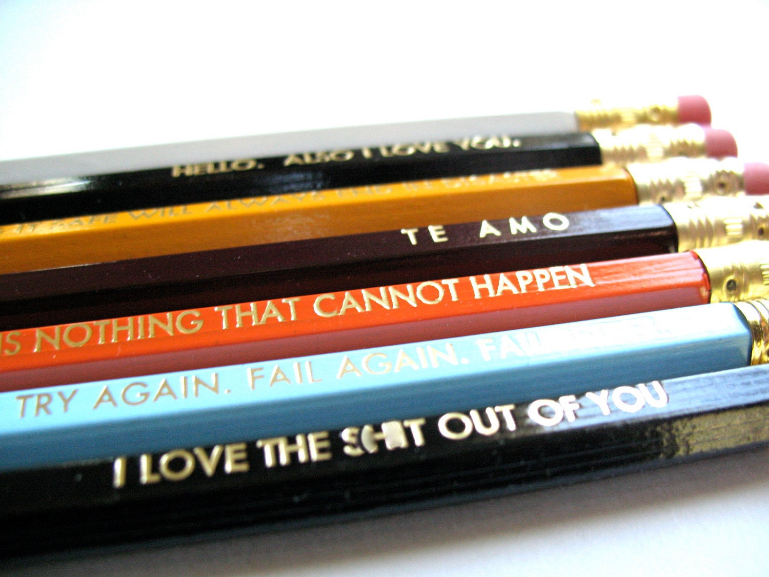 36 PENCILS - Your selection of 36 colorful GRAPHITE HEX pencils w/ a hand-stamped kraft pencil box - back to school - thebigharumph