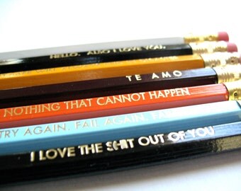 PENCILS 24 - Your selection of 24 GRAPHITE HEX pencils w/ a hand-stamped kraft pencil box